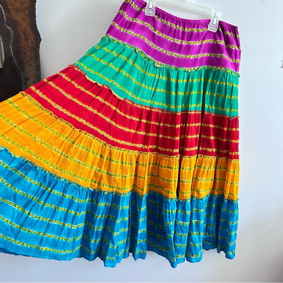 Lauren Ralph Lauren Rainbow Maxi Skirt Boho PS - Picture 6 of 6